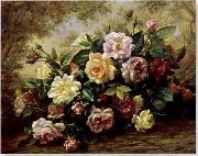 unknow artist Floral, beautiful classical still life of flowers.086 oil on canvas